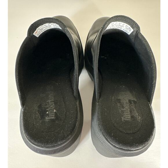 Timberland Allington Heights Clogs Block Heel Leather Black Slip On Size 9 - Picture 8 of 11